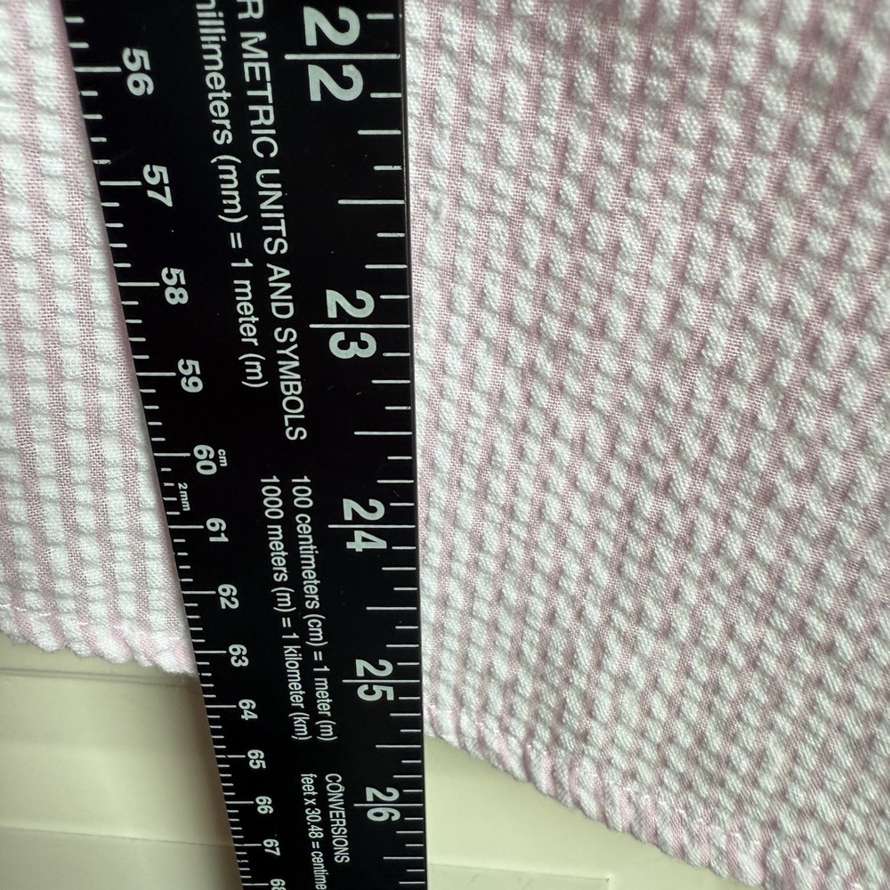 Finley Seersucker Classic Pink Blouse Shirt Open Neck‎ Womens Small Long Sleeve - Picture 9 of 9